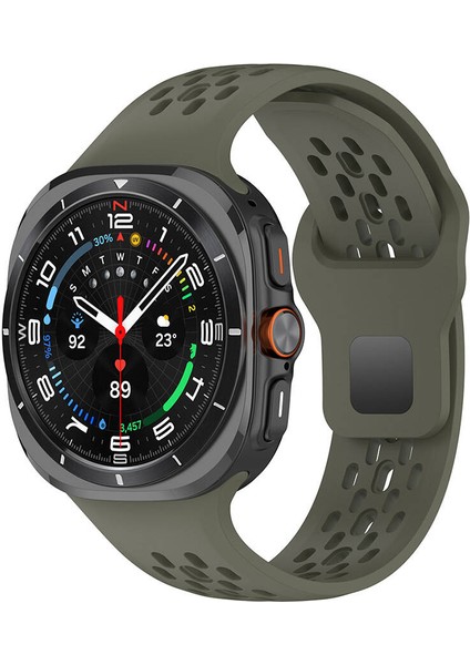 Galaxy Watch Ultra 47MM KRD-119 Delikli Tasarım Silikon Kordon-Derin YEŞIL-8680436805374-OTNV10