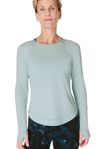 Breathe Easy Long Sleeve Top Kadın Mavi Koşu Tişört