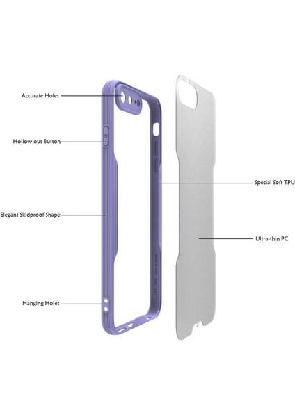 Apple iPhone 8 Plus Kılıf Zore Parfe KAPAK-MAVI-8682314067584-OTNV45594