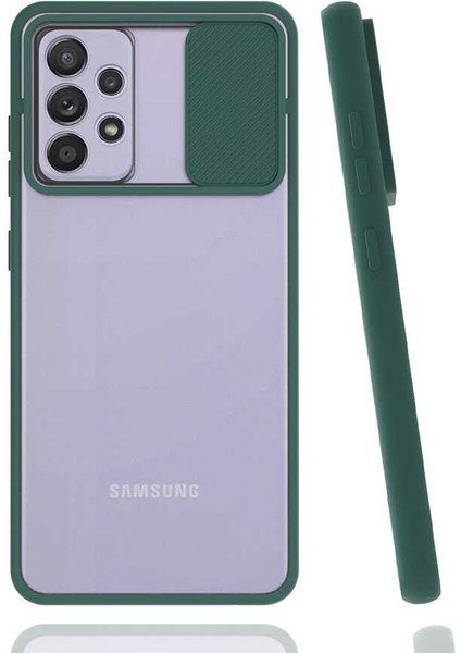 Galaxy A52 Kılıf Zore Lensi Kapak-Koyu YEŞIL-8682314103770-OTNV52899