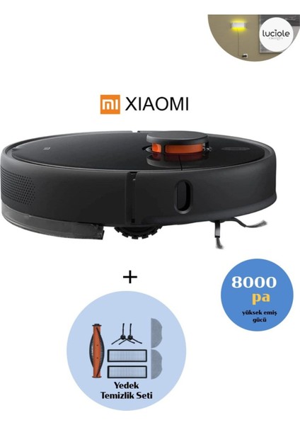 Robot Süpürge Süper Mod 8000PA Yüksek Güç Wi-Fi Akıllı Kontrol Halı Tanıma Paspas Lambader Hediye