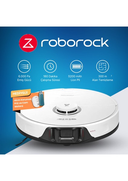 Silme Robotu 6000 Pa Emiş Precisense Engel Önleme 3 Saat Pil 400 ml Toz 300 ml Su Tankı