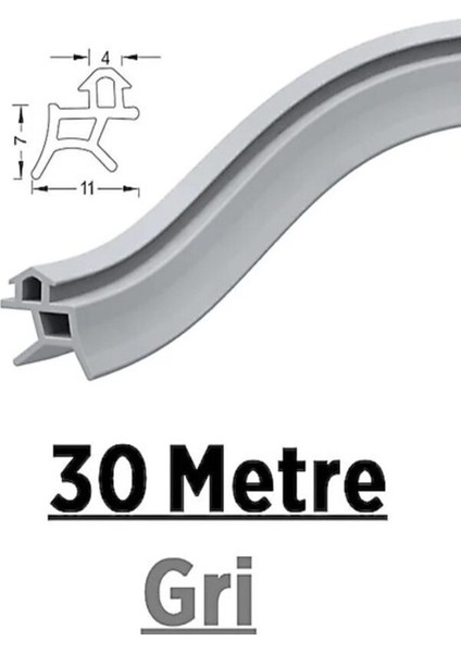 Pimapen Pvc Pen Kapı Pencere Fitili Contası 30 Metre Gri