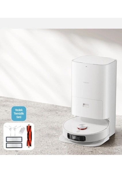 Süpürme Mop Kaldırma ve Düşme Önleyici Kontrol Istasyonlu Robot Süpürge Yedek Temizlik Seti+Lambader