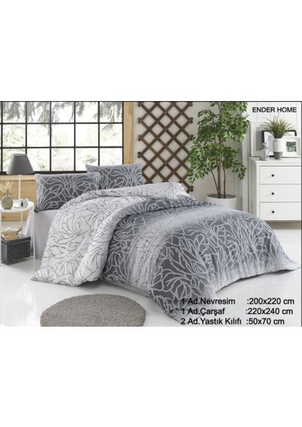 Leaf Desen Baskılı Çift Kişilik Nevresim Seti 200X220 cm Ranforce fiyatları