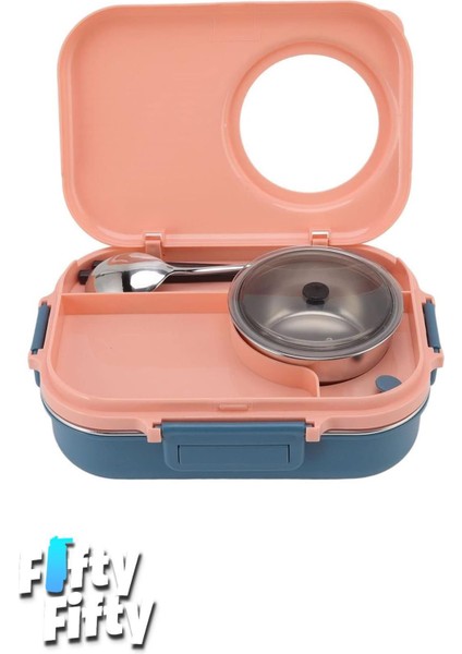 1100 ml Çorba Kaseli-Metal Kaşıklı Paslanmaz Çelik Bento Lunch Box Yeni Nesil Sefer Tası-F modelleri