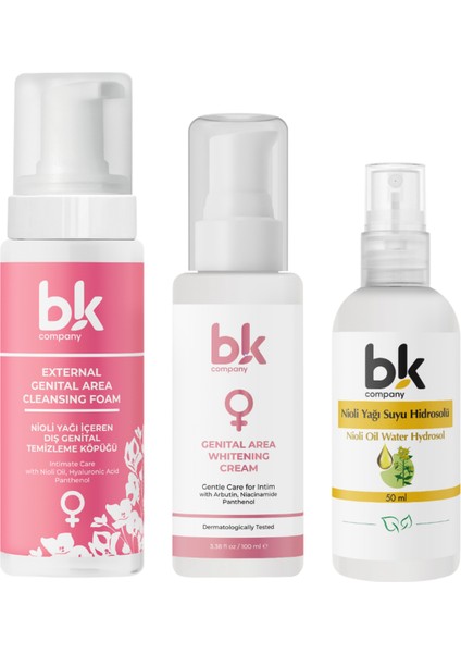 Genital Bakım Seti - Nioli Yağı Suyu 50 ml - Krem 100 ml - Nioli Temizleme Köpüğü 150 ml