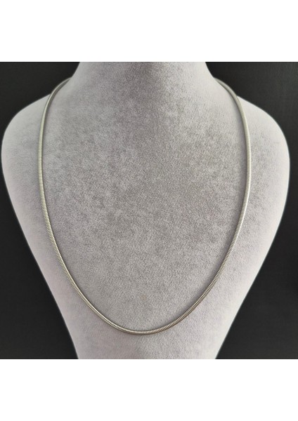 Çelik Gümüş Renk Erkek Boru Zincir Kolye modelleri