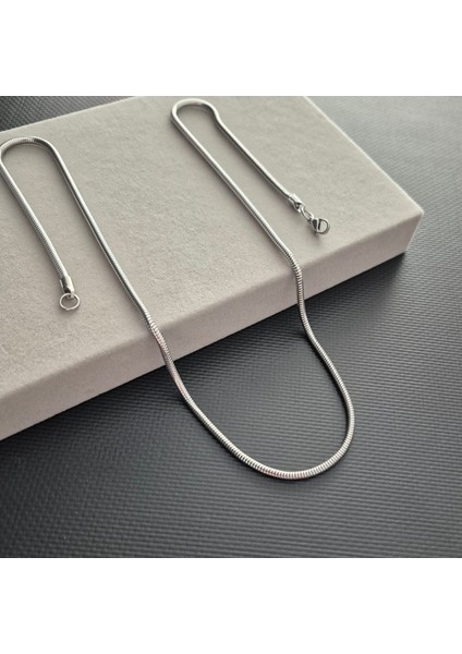 Çelik Gümüş Renk Erkek Boru Zincir Kolye fırsatları