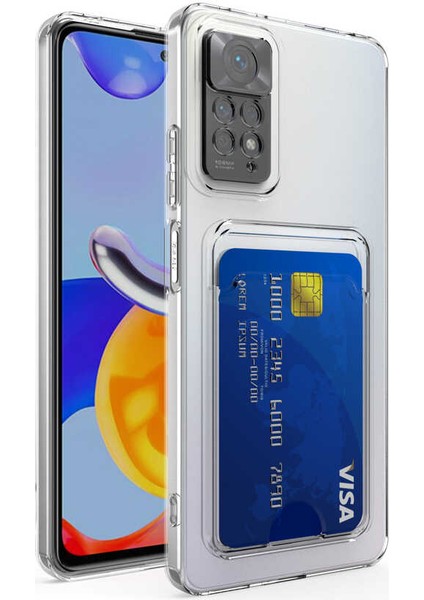 Xiaomi Redmi Note 11S Global Kılıf Kartlıklı Şeffaf Zore Setra Clear Silikon KAPAK-RENKSIZ-868043660