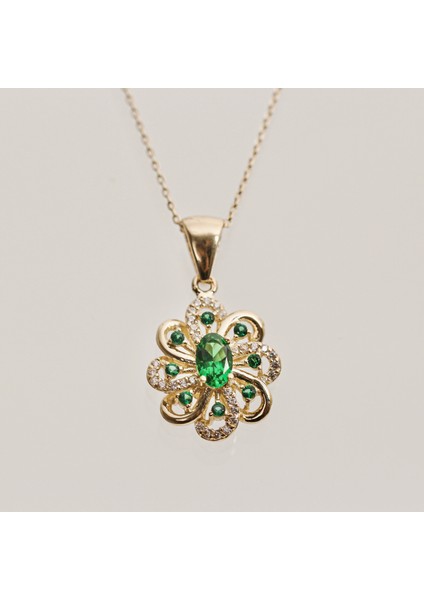 Oval Taşlı Vintage Kolye (925 Gümüş) modelleri