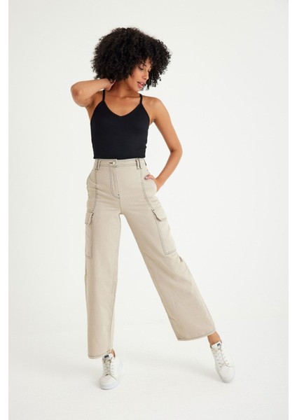 Straight Kargo Jean Pantolon