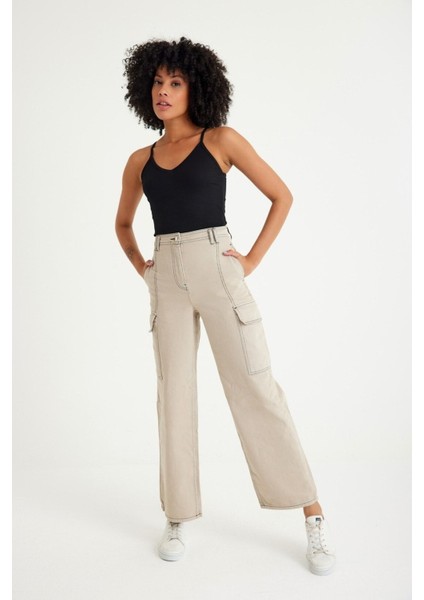 Straight Kargo Jean Pantolon