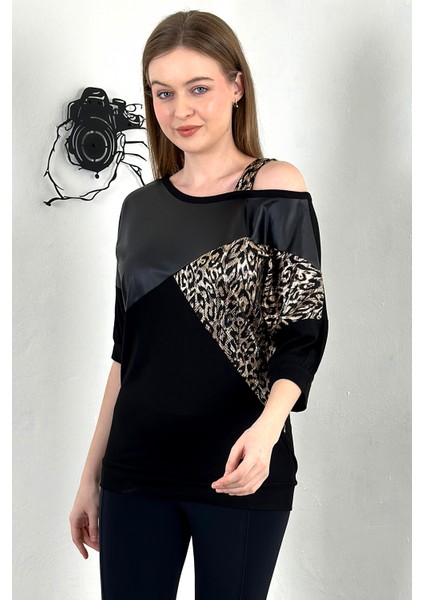 Omzu Askılı Parça Detaylı Rahat Kumaş T-Shirt fiyatları