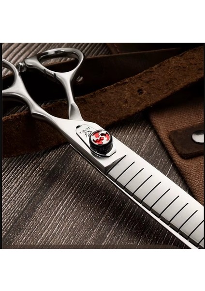 Pet Kabarık Inceltme Bakım Makası Köpek Makası Ince Makas Oranı %80 Fenice Profesyonel JP440C 7.5 Inç Pet Kabarık Inceltme Bakım Makası Düz Köpek Makas Tiner Makas Oranı 80% F4-7521T Fenice fırsatları