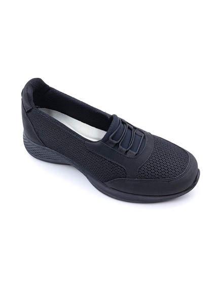 K6600 Krakers Anatomik Taban Bağcıksız Kadın Siyah Tekstil Günlük Ayakkabı modelleri