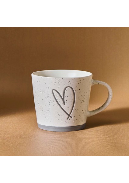 Kalp Beyaz Kupa 450 ml