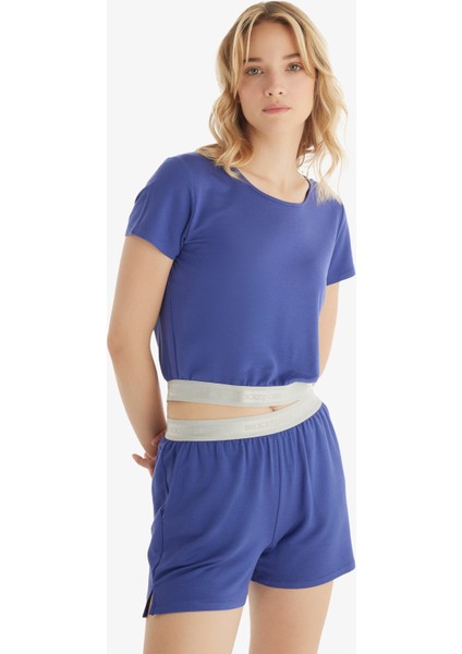Kadın Şort 51819 - Mavi