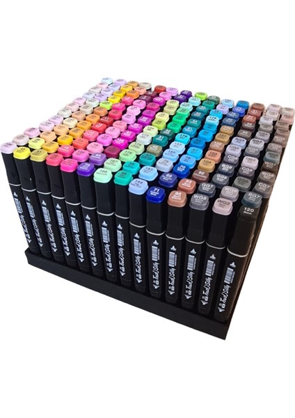 Marker 168'LI Çift Taraflı Siyah Kumaş Çantalı Keçeli Boya Kalem Seti (Standlı) fiyatları