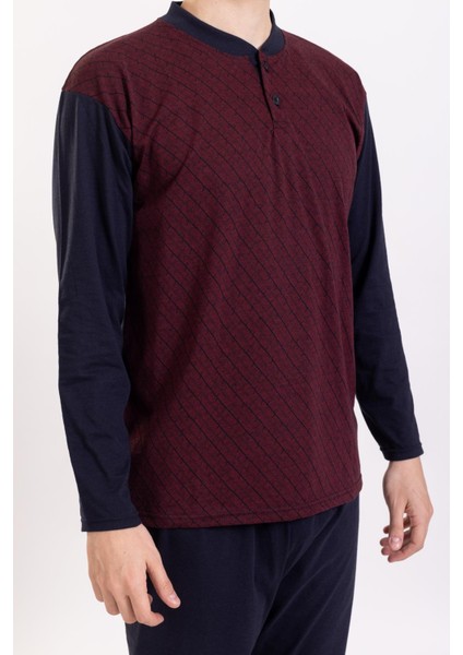 Erkek 1090 Uzun Kol Süprem Pijama Takımı Bordo