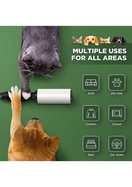 Tüy Toplayıcı Rulo 30 Yaprak Yapışkanlı 2+1 Yedek Rulo (Kedi - Köpek Tüy Toplayıcı)