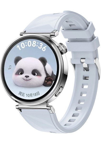 Huawei Gt4 41MM Uyumlu KRD-129 18MM Silikon Kordon Strap Kayış-Buz MAVISI-8680436823484-OTNV112