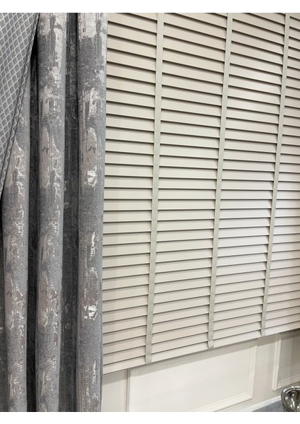 Kumbeji Rengi %100 Orijinal Ahşap Jaluzi Perde 50 Mm Ofis Modern Ve Tüm Mekanlar Için