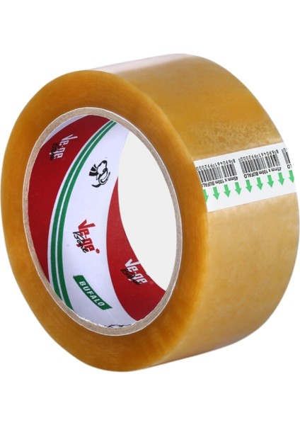 | Bufalo Koli Bandı, 45 mm x 100 m, Şeffaf, Su Bazlı Akrilik Tutkal, Sararma Yapmaz