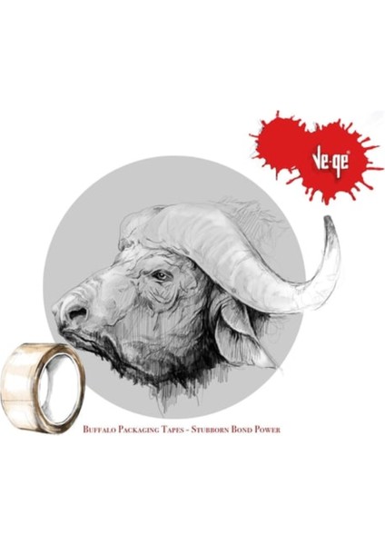 | Bufalo Koli Bandı, 45 mm x 100 m, Şeffaf, Su Bazlı Akrilik Tutkal, Sararma Yapmaz