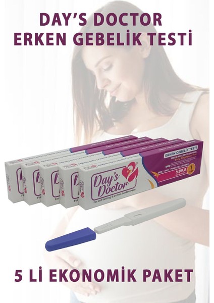 Erken Hızlı Hamilelik-Hamilelik Testi | Day's Doctor | Pratik | Hijyenik | %99,8 | 5 Adet fiyatları