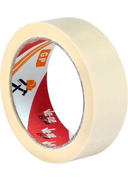 | Gp Maskeleme Bandı, 36 mm x 30 M, Bej, Krepe Kâğıt Tabanlı, Boya Uygulamaları İçin İdeal