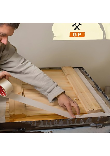 | Gp Maskeleme Bandı, 36 mm x 30 M, Bej, Krepe Kâğıt Tabanlı, Boya Uygulamaları İçin İdeal