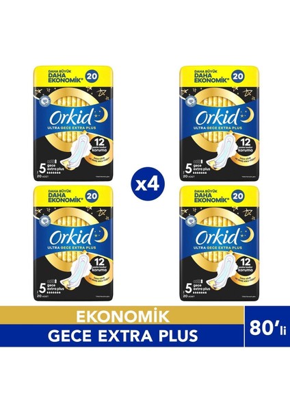 Ultra Extra 4'lü Gece Extra Plus 20'li x4 Adet