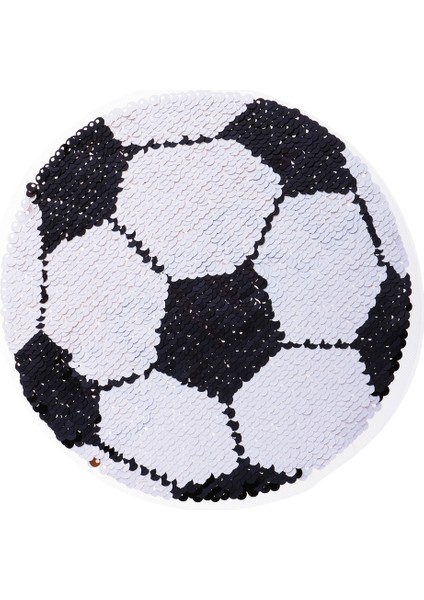 Puan Işlemeli Futbol Sequins Patch Paillette Aplike Tersinir Renk Siyah Beyaz 18CM (Yurt Dışından) fiyatları