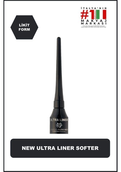Ultra Liner Likit Keçe Uçlu Siyah Eyeliner Suya Dayanıklı Uzun Süre Kalıcı Alerji Riskini Azaltır fiyatları