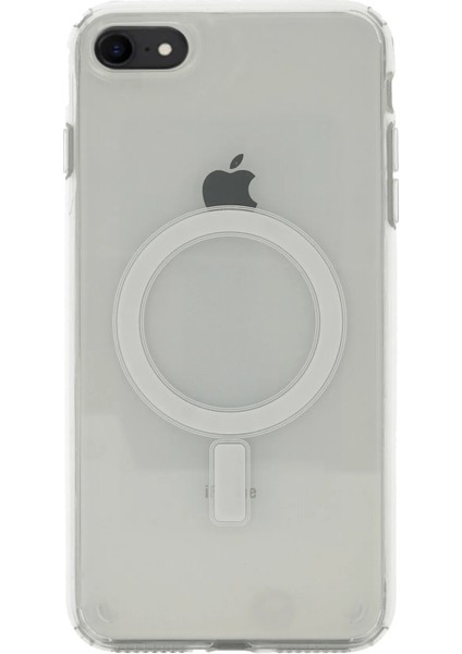 Apple iPhone 8 Kılıf Magsafe Şarj Özellikli Şeffaf Sert Pc Zore Embos KAPAK-RENKSIZ-8680436655832-OT