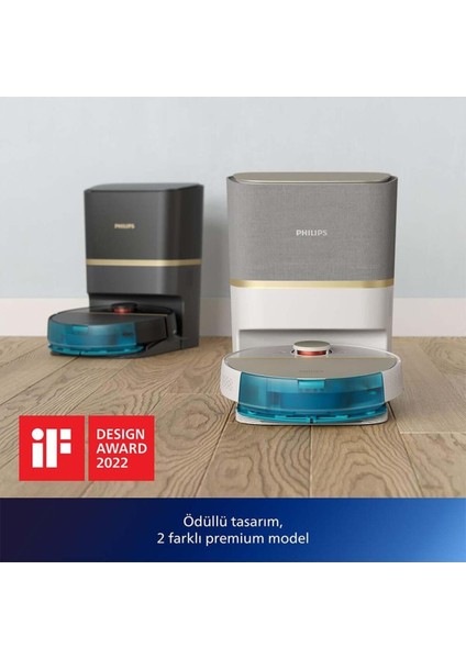 Aqua Istasyonlu Islak, Kuru, Moplu Robot Süpürge, Ultra Emiş Gücü 5000 Pa, 180 Dk. Çalışma Süresi