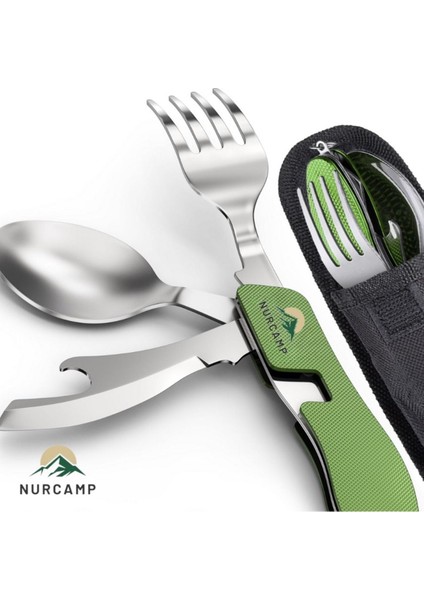 Katlanır Kaşık Çatal Bıçak Tirbuşon 4 Fonksiyon Seti