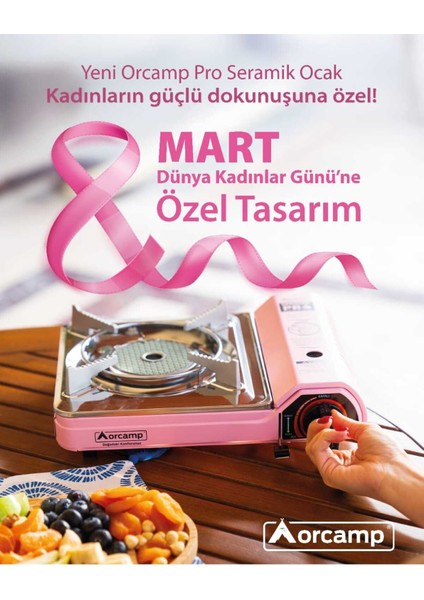 Seramik Pro Portatif Ocak Pembe