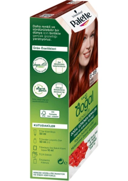 Kalıcı Doğal Renkler Saç Boyası 6-88 Ateş Kızılı modelleri