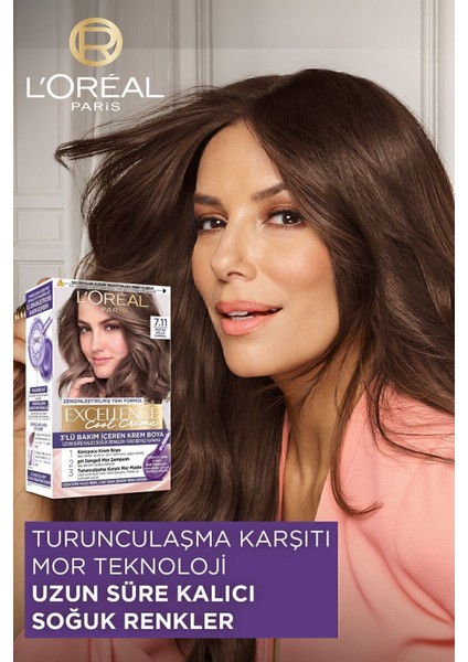 L’oréal Paris Excellence Cool Creme Saç Boyası – 7.11 Ekstra Küllü Kumral modelleri