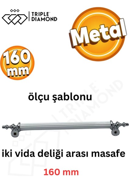 160 mm Metal Beyaz Krom Çekmece Kulpları Mutfak Dolap Mobilya Kulpu 1 Adet ( 16 cm ) = 160 mm fiyatları