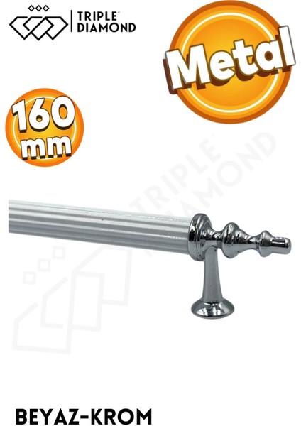 160 mm Metal Beyaz Krom Çekmece Kulpları Mutfak Dolap Mobilya Kulpu 1 Adet ( 16 cm ) = 160 mm modelleri
