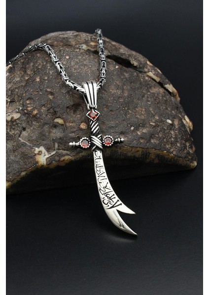 Zülfikar Hz. Ali'nin Kılıcı Kolye Kral Zincir 2 mm 925 Ayar Gümüş 901577 fiyatları