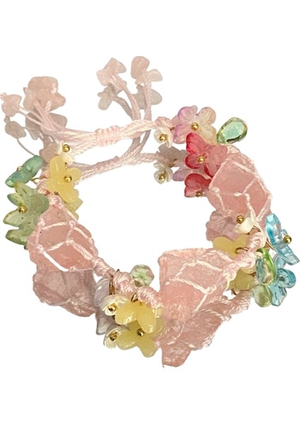 Ip Takılar, El Yapımı Doğal Taş Çakıl Bileklik, Dokuma Ip, Orman Tarzı Dokuma El Takıları (Yurt Dışından)