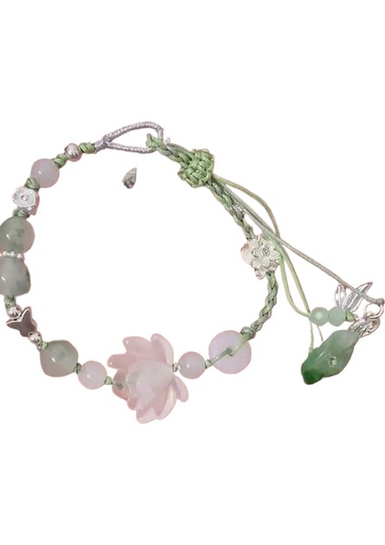 Ip Takılar, El Yapımı Doğal Taş Çakıl Bileklik, Dokuma Ip, Orman Tarzı Dokuma El Takıları (Yurt Dışından)