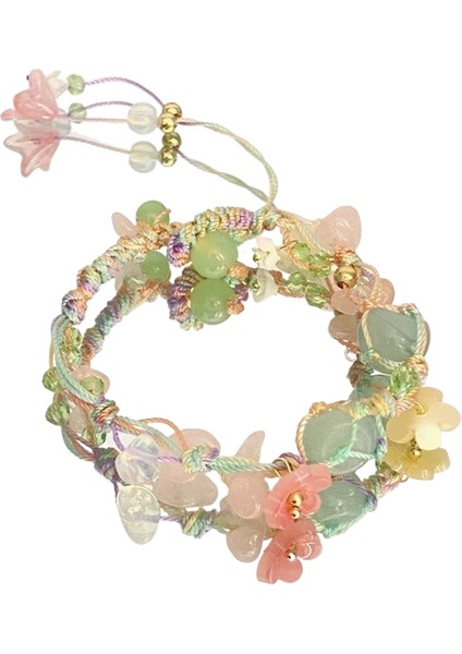 Ip Takılar, El Yapımı Doğal Taş Çakıl Bileklik, Dokuma Ip, Orman Tarzı Dokuma El Takıları (Yurt Dışından)