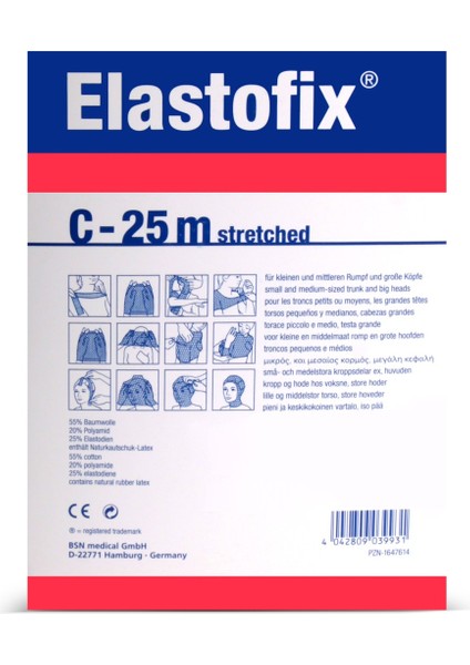 Elastofix 25M Bsn File Bandaj Beden C Kafa