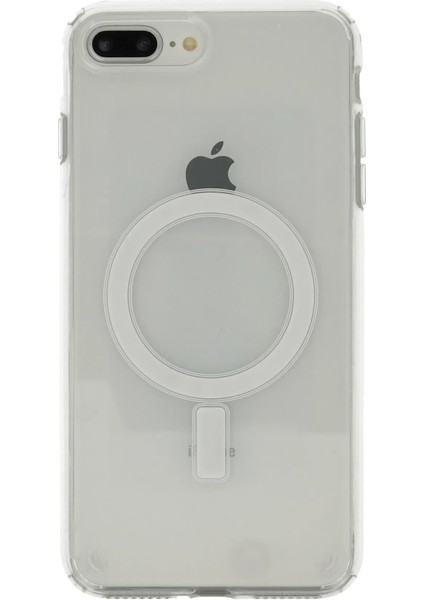Apple iPhone 8 Plus Kılıf Magsafe Şarj Özellikli Şeffaf Sert Pc Zore Embos KAPAK-RENKSIZ-86804366558