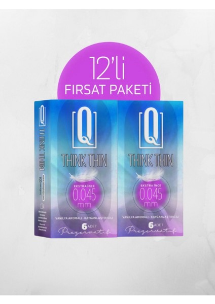 Ekstra Ince ve Vanilya Aromalı Kayganlaştırıcılı Prezervatif 12'li Paket